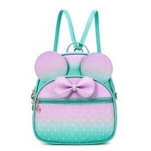 4237 Girls Mini Backpack Bowknot Polka Dot Cute Daypacks Convertible